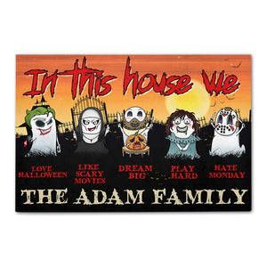Personalized Ghost Family Doormat - In This House We love - Doormat - GoDuckee