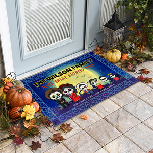 Personalized Family Sugar Doormat - Home Sweet Haunted Home - Doormat - GoDuckee
