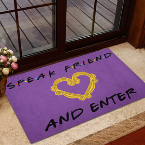 Purple Friends Welcome Mat - Speak Friend & Enter - Peephole Frame - Doormat - GoDuckee