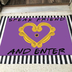 Purple Friends Welcome Mat - Speak Friend & Enter - Peephole Frame - Doormat - GoDuckee