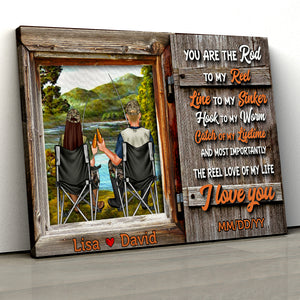 Personalized Fishing Couple Poster - You Are The Rod To My Reel Line To My Sinker - Fishing & Drinking - Poster & Canvas - GoDuckee