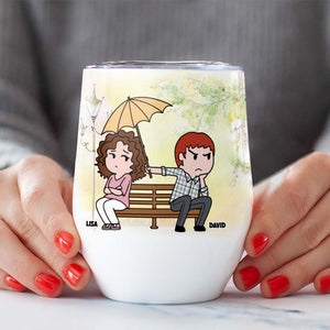 There Is Nobody Else Rather Argue Over Nothing With I Love You, Couple Wine Tumbler 05QHHI240223HH - Wine Tumbler - GoDuckee