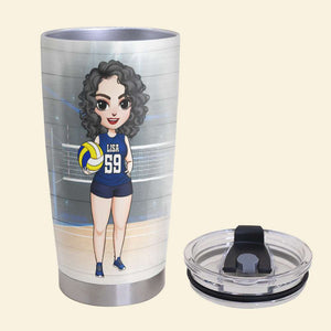 Personalized Volleyball Girls Tumbler - If You Think I'm Cute Now - Tumbler Cup - GoDuckee