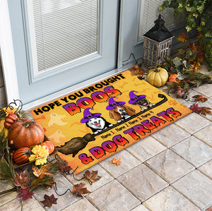 Personalized Witch Dog Breeds Doormat - Hope You Brought Boos & Dog Treats - Doormat - GoDuckee