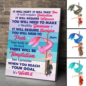 Personalized Pole Dancing Mermaid Girl Poster - When You Reach Your Goal - Poster & Canvas - GoDuckee