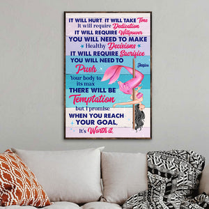 Personalized Pole Dancing Mermaid Girl Poster - When You Reach Your Goal - Poster & Canvas - GoDuckee