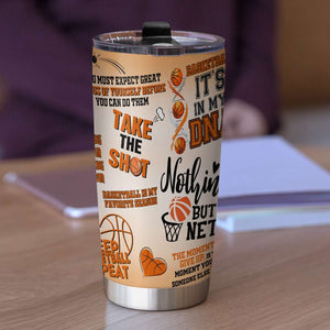 Personalized Basketball Player Tumbler - Big Dream Little Man - Tumbler Cup - GoDuckee