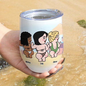 Good Time Crazy Friends Make The Best Memories, Besties Butt Dancing Wine Tumbler - Wine Tumbler - GoDuckee