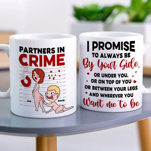 Partners In Crime, Couple Naughty, Personalized Couple Mug Accent Wine Tumbler - Coffee Mug - GoDuckee