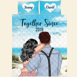 Valentine's Happy Day With Couple Sweet Love, Couple Bedding Set Gift - Blanket - GoDuckee