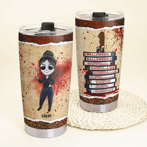 Personalized Horror Girl Tumbler - Halloween Film Series - Tumbler Cup - GoDuckee