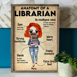 Personalized Librarian Poster - Anatomy Of A Librarian - Library Girl With Stack of Books - Poster & Canvas - GoDuckee