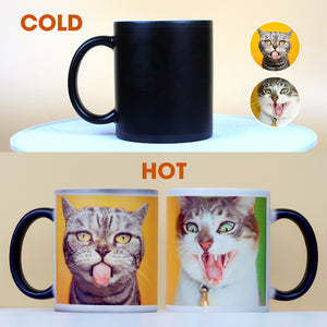 Custom Photo Magic Mug, Funny Gift For Cat Lovers, Cat Dad, Cat Mom - Magic Mug - GoDuckee