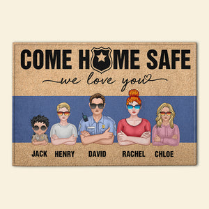 Personalized Police Doormat - Come Home Safe We Love You - Doormat - GoDuckee