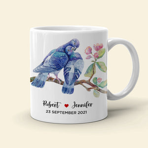 Dove Couple Personalized White Mug, Gift For Lover - Coffee Mug - GoDuckee