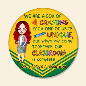 Teacher We Are A Box Of Crayons Each One Of Us Is Unique - Personalized Wood Sign - Gifts of Teachers - Wood Sign - GoDuckee