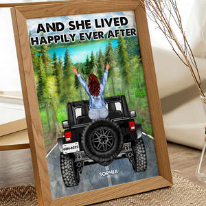 And She Lived Happily Ever After Personalized Car Canvas Print - Poster & Canvas - GoDuckee