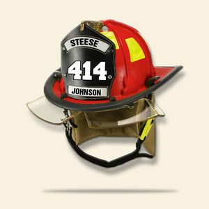 Firefighter Helmet Personalized Keychain - Custom Name, Number - Ornament - GoDuckee