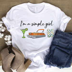 I'm A Simple Girl Personalized Pontoon Girl Shirt Gift For Pontoon Lovers - Shirts - GoDuckee