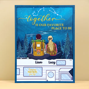 Camping Together Is Our Favorite Place To Be, Horoscope Zodiac Personalized Layered Wood Sign Stand - Wood Sign - GoDuckee