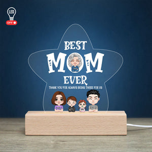 Best Mom Ever, Mom And Children Personalized 3D Led Light Wooden Base, Happy Mother's Day - Led Night Light - GoDuckee