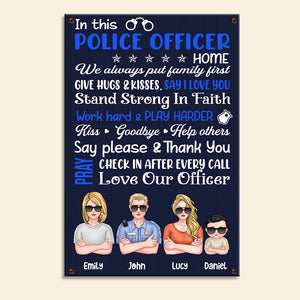 In This Police Officer Home - Personalized Metal Sign - Gift For Family - Metal Wall Art - GoDuckee
