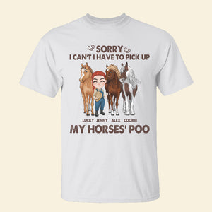 Sorry I Can't, Gift For Horse Lover, Personalized Shirt, Horses Shirt, Anniversary Gift - Shirts - GoDuckee