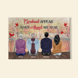 Cardinal's Appear When Angels Are Near, Personalized Heaven Family Memorial Canvas - Poster & Canvas - GoDuckee