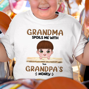 Grandma Spoils Me With Grandpa's Money Personalized Grandkid Shirt, Gift For Family - Shirts - GoDuckee
