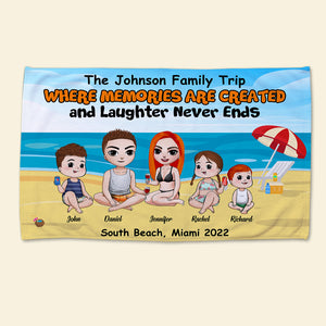 Family Where Memories Are Created And Laughter Never Ends - Personalized Beach Towel - Beach Towel - GoDuckee