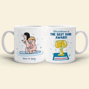 Official Winner Of The Best Bum Award, Gift For Couple, Personalized Mug, Butt Mug, Anniversary Mug - Coffee Mug - GoDuckee