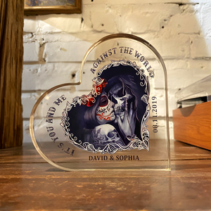 It's You And Me, Personalized Heart Shaped Acrylic Plaque, Gift For Couple - Decorative Plaques - GoDuckee