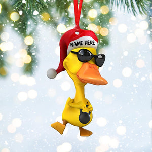 Gym Duck With Kettlebell - Personalized Christmas Ornament - Gift for Gymers - Ornament - GoDuckee