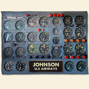 Pilot Instruments Plane - Personalized Blanket - Blanket - GoDuckee