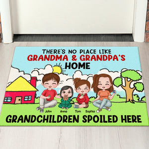 There's No Place Like Grandma & Grandpa's Home - Personalized Grandma Doormat - Gift For Family - Doormat - GoDuckee