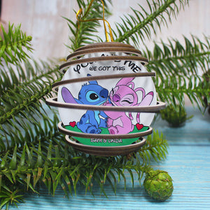 Personalized Couple Dog Cartoon Character Spiral Ornament, SORMHC, Personalized 3D Dual Spiral Ornament - Ornament - GoDuckee