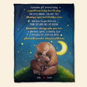 A Precious Gift Arrived Today, Family Mom And Children Blanket - Blanket - GoDuckee