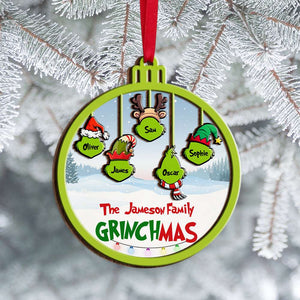 Christmas Family Greenmas Personalized 2 Layer Mixed Ornament - Ornament - GoDuckee
