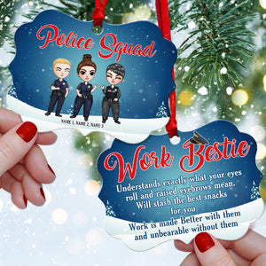 Police Squad Work Bestie - Personalized Christmas Ornament - Gift for Police - Ornament - GoDuckee
