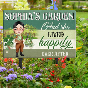 And She Lived Happily Ever After, Gift For Farmer Girl Personalized Farmer Metal Sign - Metal Wall Art - GoDuckee