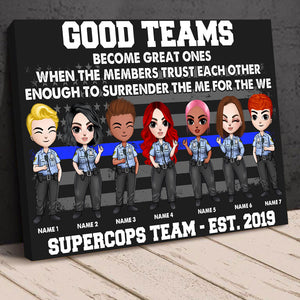 Personalized Police Officer Teammate Poster - Good Teams Become Great Ones When The Members Trust Each Other Enough - Poster & Canvas - GoDuckee