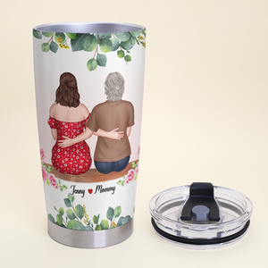 Love Between A Mother & Daughter Is Forever, Personalized Tumbler, Sitting With Mom Tumbler, Mother's Day Gift, Birthday Gift For Mom - Tumbler Cup - GoDuckee