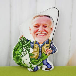 Fishing Old Man Custom Shape Pillow, Gift For Man - Pillow - GoDuckee