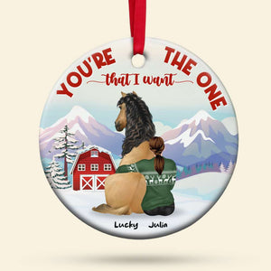 Horse You're The One That I Want, Personalized Ceramic Ornament - Ornament - GoDuckee