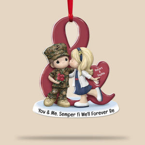 Military Couple Love Acrylic Custom Shape Ornament - Ornament - GoDuckee