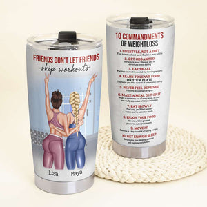 Personalized Gym Bestie Tumbler Cup - Friends Don't Let Friends - Tumbler Cup - GoDuckee
