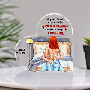In Your Arms I Am Home Personalized Couple Plaque, Gift For Couple - Decorative Plaques - GoDuckee