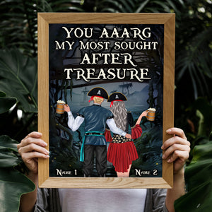 Personalized Pirate Couple Poster - You Aaarg My Most Sought After Treasure - Beer Lover - Poster & Canvas - GoDuckee