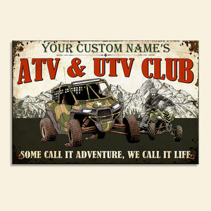 UTV & ATV Car Metal Sign - UTV & ATV Club - Camo Pattern - Metal Wall Art - GoDuckee