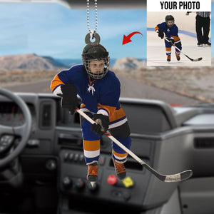 Ice Hockey Personalized Flat Car Ornament - Ornament - GoDuckee
